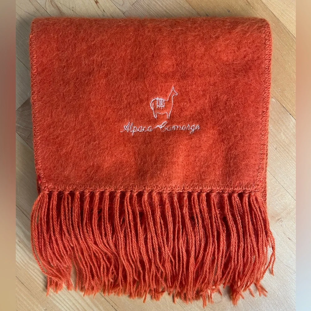 🦙Alpaca Fringe Scarf by Alpaca Camargo in Burnt Orange | Men’s/Women’s/Unisex